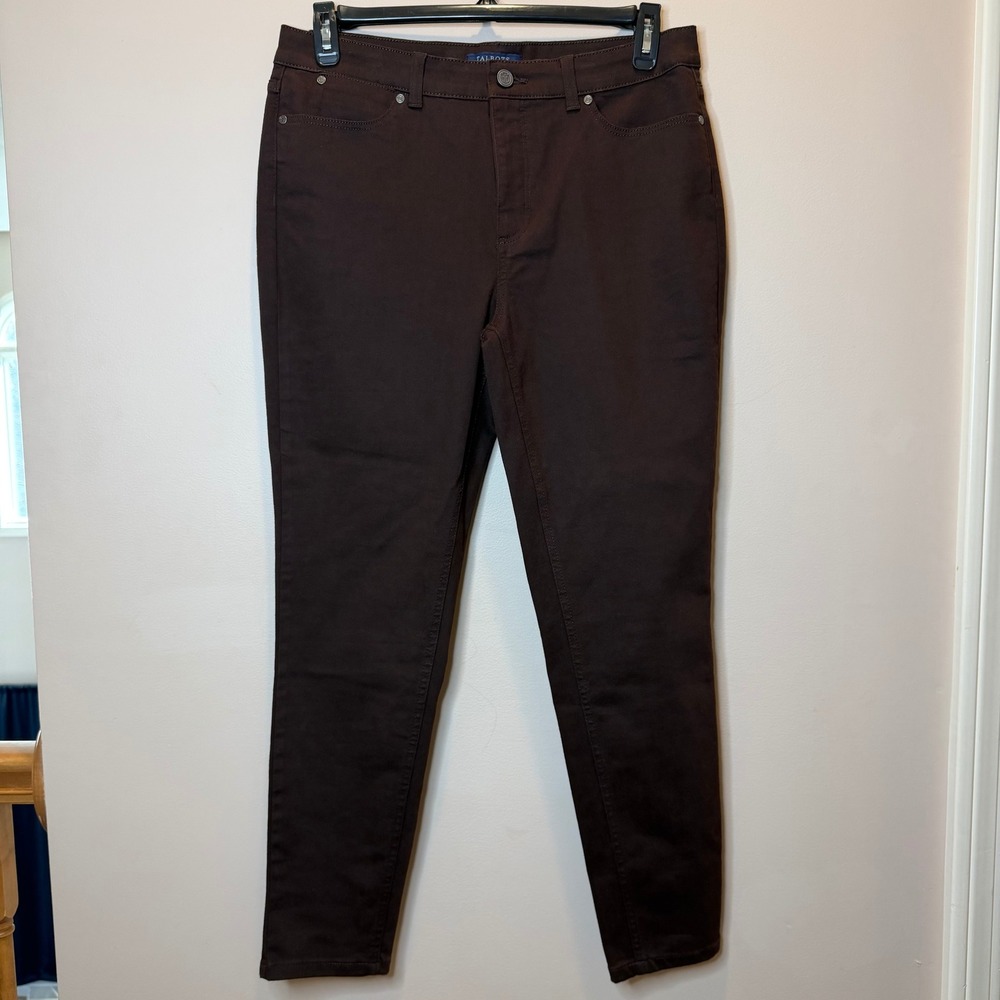 Talbots Simply Flattering 5-Pocket Jegging Brown Skinny Pants Womens Size 12